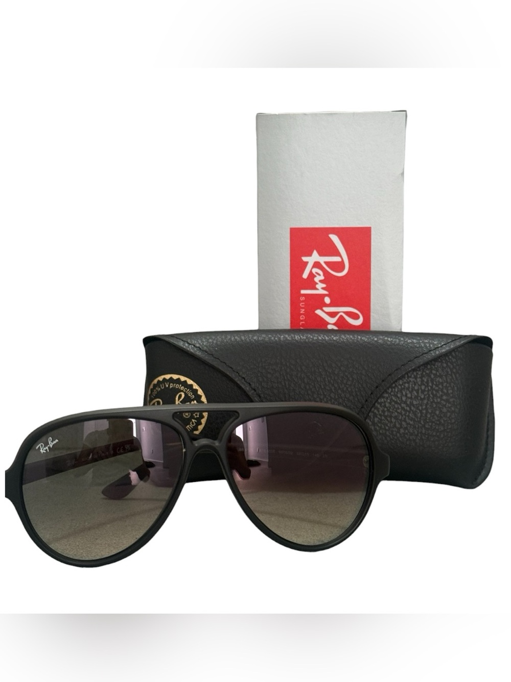 Ray-Ban Black Cats 5000 Sunglasses with Gray Gradient Lenses